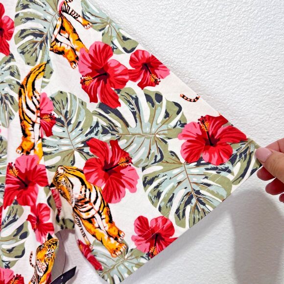 No Boundaries Mens Tee Shirt Floral Aloha Hawaiian Tigers Hibiscus Ti Leaf XL - Picture 6 of 16